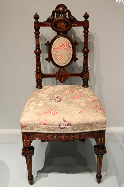 Neo-Grec style side chair (c1865-8) by Herter Brothers at Metropolitan Museum of Art. New York, NY.