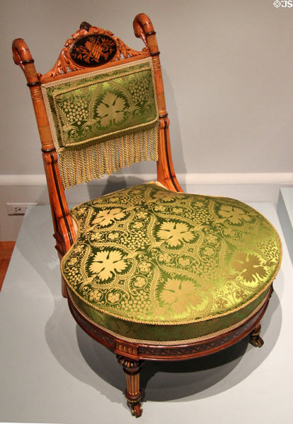 Music-room side chair (c1867-9) by Herter Brothers perhaps for LeGrand Lockwood mansion of Norwalk, CT at Metropolitan Museum of Art. New York, NY.