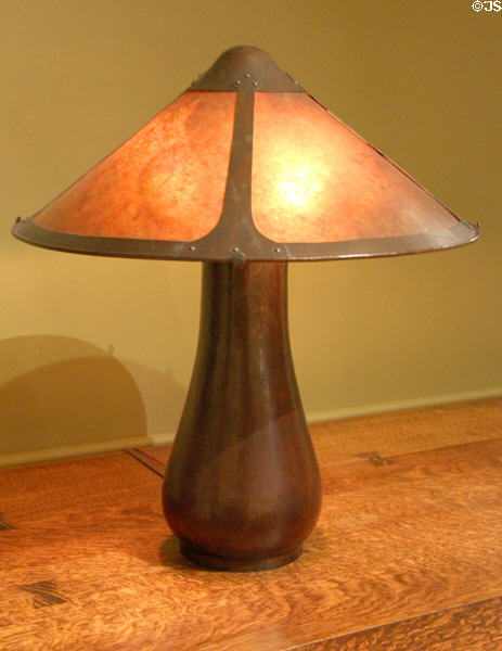 Arts & Crafts copper lamp (c1912-15) by Dirk Van Erp of San Francisco at Metropolitan Museum of Art. New York, NY.