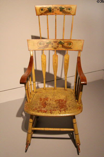 Shaker rocking chair (19thC) by John Bradley Hudson & John Loring Brooks at Metropolitan Museum of Art. New York, NY.