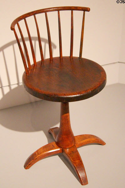 Shaker revolving chair (1840-70) from New Lebanon, NY at Metropolitan Museum of Art. New York, NY.