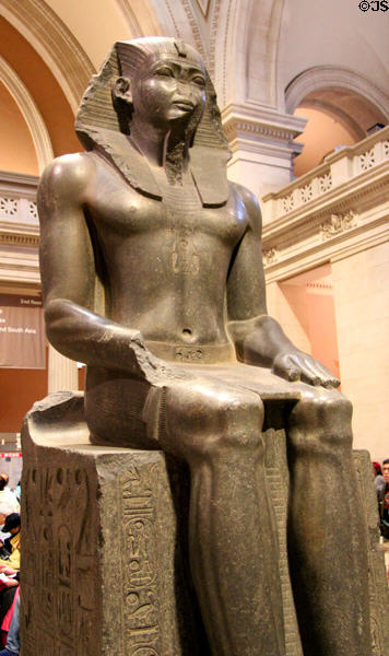 Colossal Statue of a Pharaoh Amenemhat II (12th Dynasty - c1919-1885 BCE) from Tanis (eastern Nile Delta) at Metropolitan Museum of Art. New York, NY.