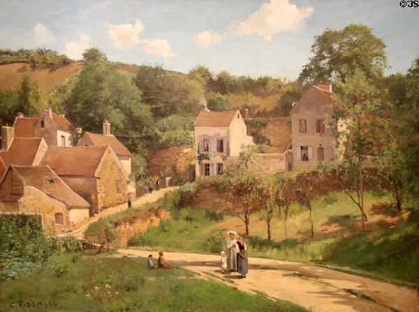 Hermitage of Pontoise painting (c1867) by Camille Pissaro at Guggenheim Museum. New York City, NY.