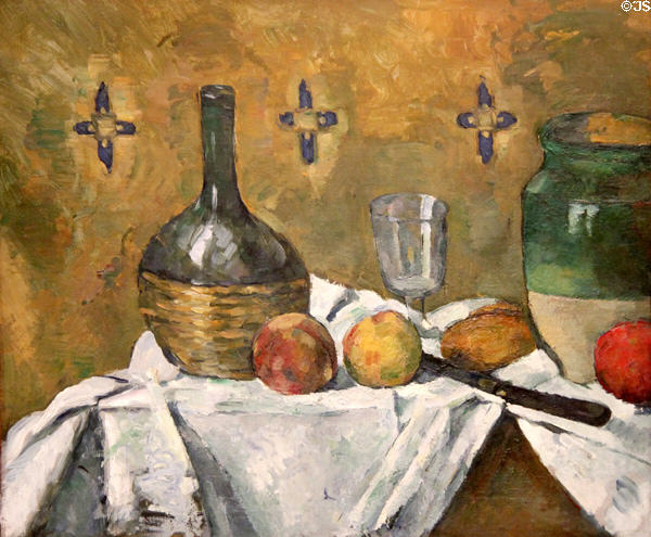 Still Life: Flask, Glass & Jug painting (c1877) by Paul Cézanne at Guggenheim Museum. New York City, NY.