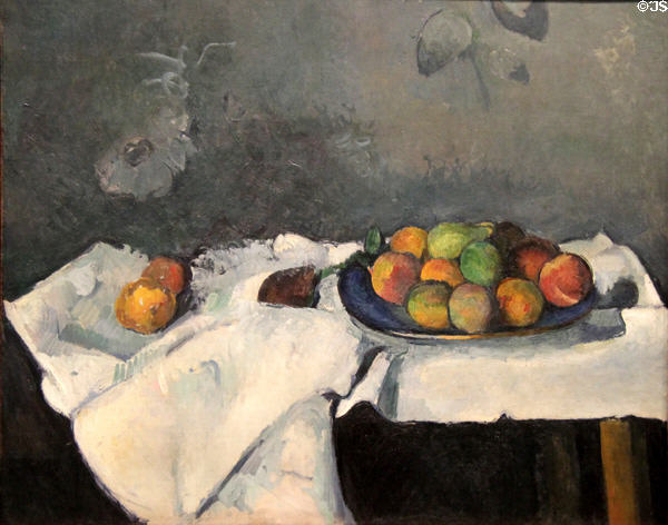 Still Life: Plate of Peaches painting (c1879-80) by Paul Cézanne at Guggenheim Museum. New York City, NY.