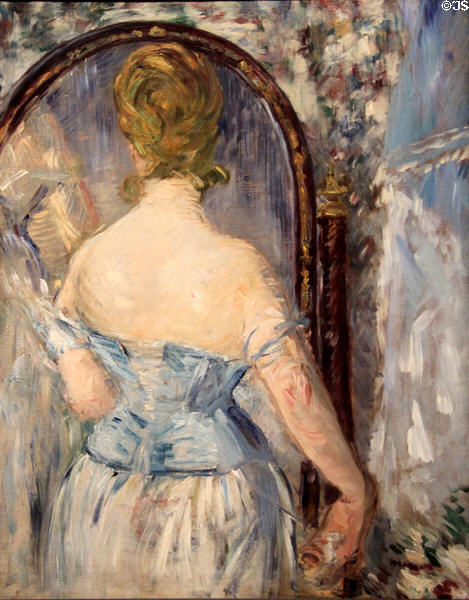 Before the Mirror painting (1876) by Édouard Manet at Guggenheim Museum. New York City, NY.