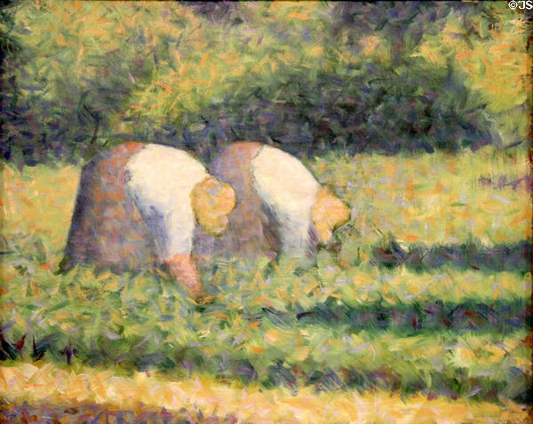Farm Women at Work painting (1882-3) by Georges Seurat at Guggenheim Museum. New York City, NY.