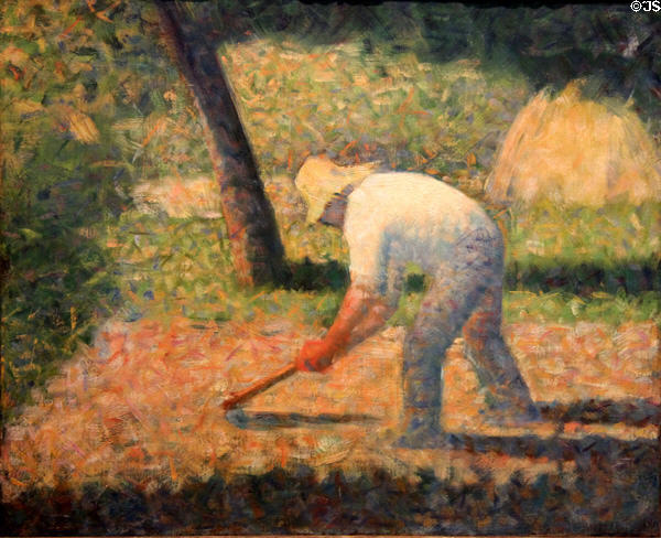 Peasant with Hoe painting (1882) by Georges Seurat at Guggenheim Museum. New York City, NY.
