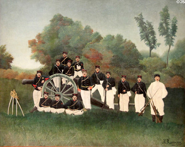 Artillerymen painting (1893-5) by Henri Rousseau at Guggenheim Museum. New York City, NY.