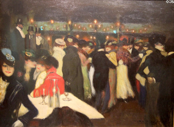 Moulin de la Galette painting (1900) by Pablo Picasso at Guggenheim Museum. New York City, NY.