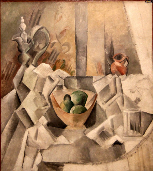 Carafe, Jug, & Fruit Bowl painting (1909) by Pablo Picasso at Guggenheim Museum. New York City, NY.