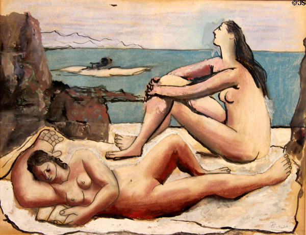 Three Bathers painting (1920) by Pablo Picasso at Guggenheim Museum. New York City, NY.