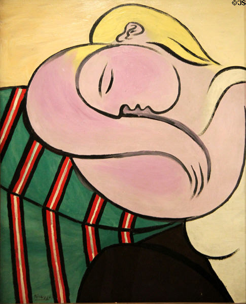 Woman with Yellow Hair painting (1931) by Pablo Picasso at Guggenheim Museum. New York City, NY.