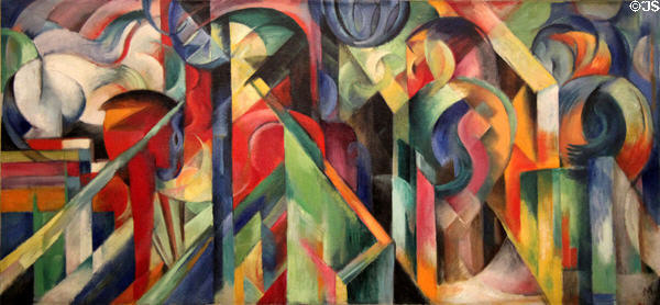 Stables painting (1913) by Franz Marc at Guggenheim Museum. New York City, NY.