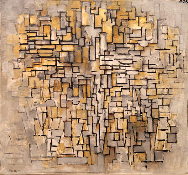 Tableau No.2 / Composition #VII painting (1913) by Piet Mondrian at Guggenheim Museum. New York City, NY.