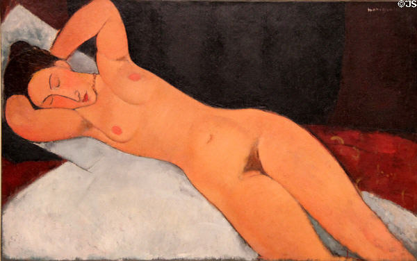 Nude painting (1917) by Amedeo Modigliani at Guggenheim Museum. New York City, NY.