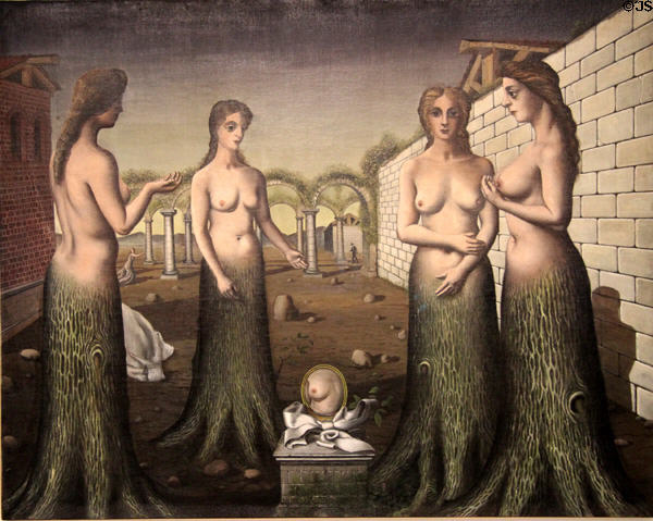 Break of Day painting (1937) by Paul Delvaux at Guggenheim Museum. New York City, NY.
