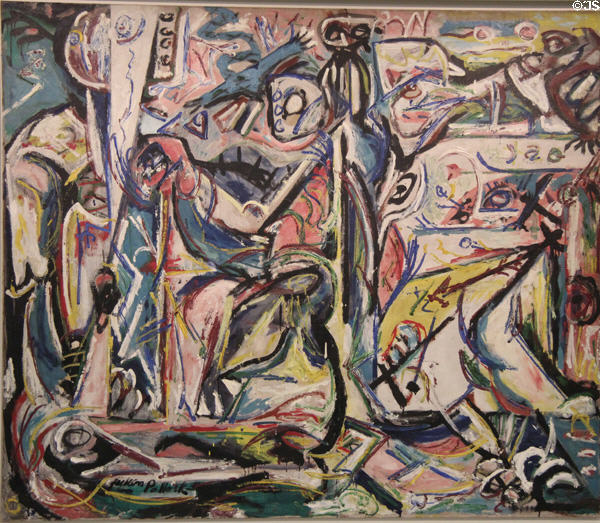 Circumcision painting (1946) by Jackson Pollock at Guggenheim Museum. New York City, NY.