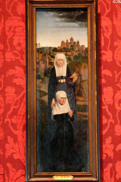 Kneeling female donor with St Anne (c1470) by Hans Memling at Morgan Library. New York City, NY.