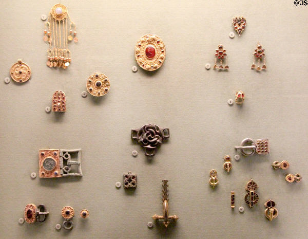 Collection of jewelry traded around Bosporus Sea (480 BCE - 400 CE) at Morgan Library. New York City, NY.