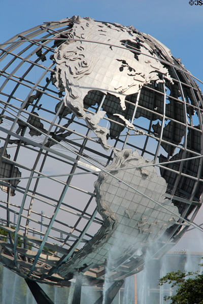 Unisphere details at Flushing Meadows World's Fair site. Brooklyn, NY.