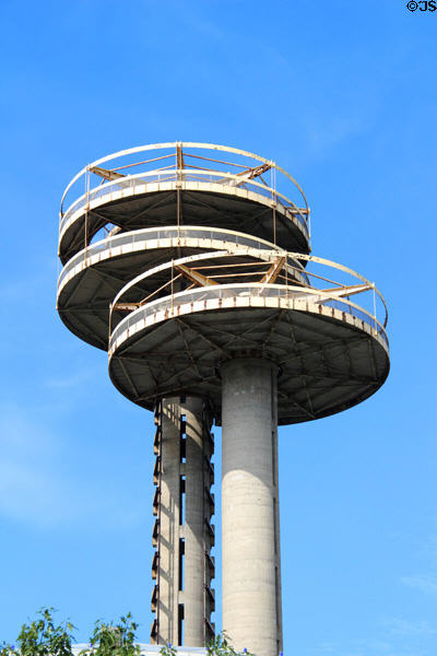 Former observation platforms of New York State Pavilion for 1964 New York World's Fair in Flushing Meadows. Brooklyn, NY.