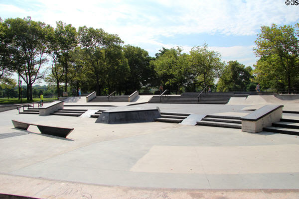 Skateboarding complex at Flushing Meadows-Corona Park. Brooklyn, NY.