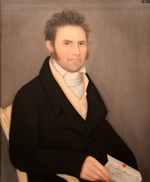 Colonel Nathan Beckwith portrait (c1817) by Ammi Phillips at Brooklyn Museum. Brooklyn, NY.