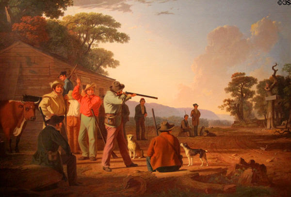 Shooting for the Beef painting (1850) by George Caleb Bingham at Brooklyn Museum. Brooklyn, NY.