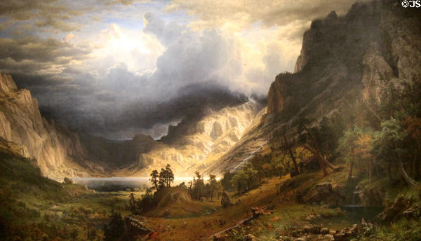 Storm in the Rocky Mountains, Mt. Rosalie painting (1866) by Albert Bierstadt at Brooklyn Museum. Brooklyn, NY.