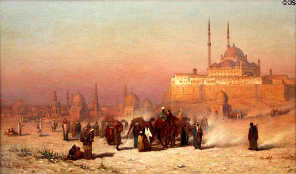 On Way between Old & New Cairo painting (1872) by Louis Comfort Tiffany at Brooklyn Museum. Brooklyn, NY.