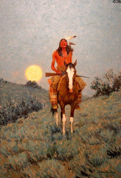 The Outlier painting (1909) by Frederic Sackrider Remington at Brooklyn Museum. Brooklyn, NY.