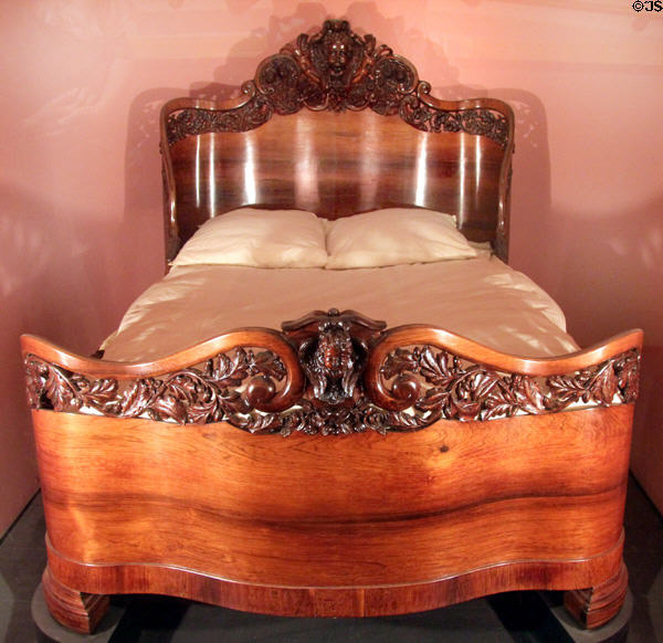 Rosewood bed (1856) by John Henry Belter at Brooklyn Museum. Brooklyn, NY.