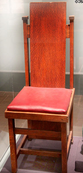 Side chair (1904) by Frank Lloyd Wright at Brooklyn Museum. Brooklyn, NY.