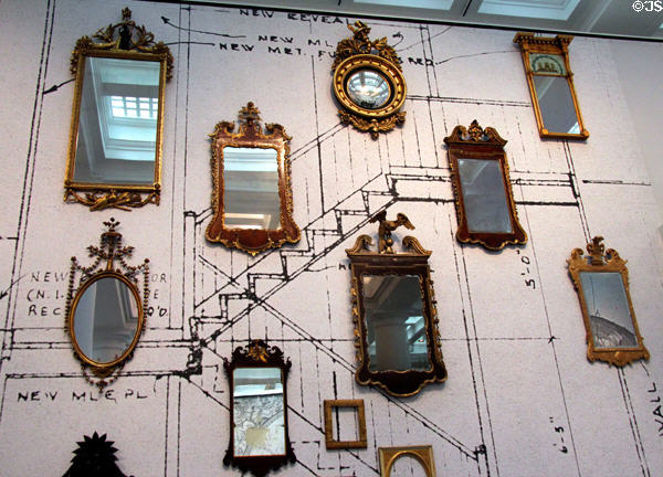 Collection of early American & English mirrors (18-19thC) at Brooklyn Museum. Brooklyn, NY.