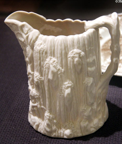 Niagara Falls porcelain pitcher (c1855) by United States Pottery Co. of Bennington, VT at Brooklyn Museum. Brooklyn, NY.