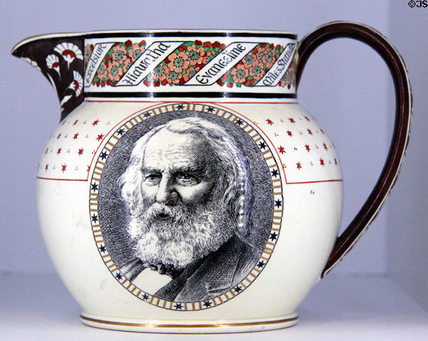 Longfellow earthenware pitcher (c1880) by Wedgwood of Staffordshire, England at Brooklyn Museum. Brooklyn, NY.