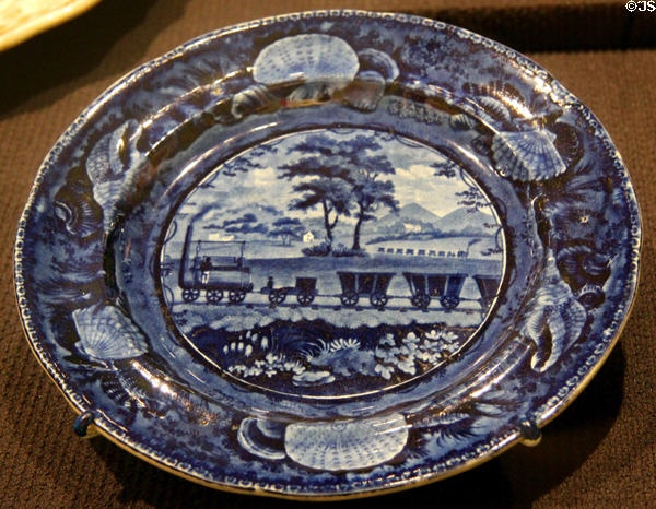 Baltimore & Ohio Railroad earthenware plate (c1840) by Enoch Wood & Sons of Stoke-on-Trent, England at Brooklyn Museum. Brooklyn, NY.