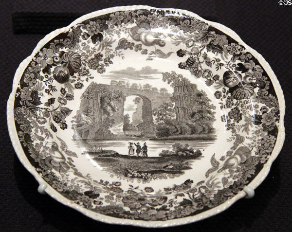 Natural Bridge, Virginia earthenware plate (c1840) by Enoch Wood & Sons of Stoke-on-Trent, England at Brooklyn Museum. Brooklyn, NY.