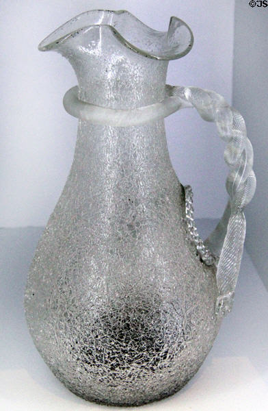 Ice glass pitcher (1877-85) by Boston & Sandwich Glass Co. of Sandwich, MA at Brooklyn Museum. Brooklyn, NY.