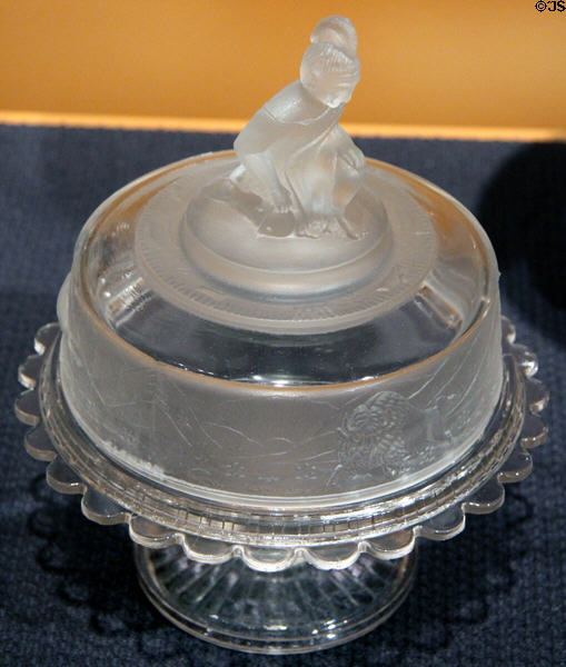 Westward Ho compote (c1875) by James Gillinder & Sons of Philadelphia, PA at Brooklyn Museum. Brooklyn, NY.