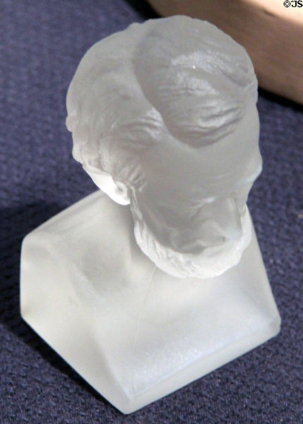 Frosted glass bust of Abraham Lincoln (c1876) at Brooklyn Museum. Brooklyn, NY.