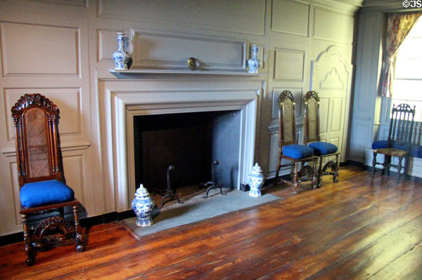 Hall from Henry Trippe House (c1730) of Secretary, MD at Brooklyn Museum. Brooklyn, NY.