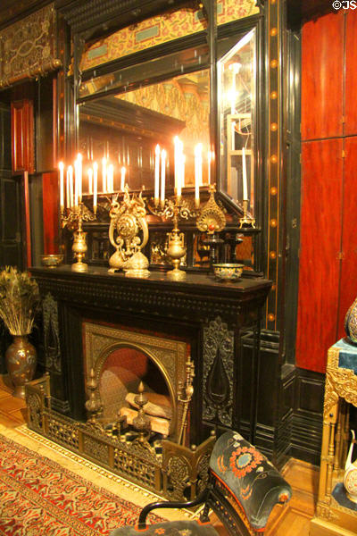 Moorish Room fireplace (c1878) from Worsham Mansion of New York City at Brooklyn Museum. Brooklyn, NY.
