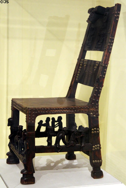 Chief's chair (19thC) from Angola at Brooklyn Museum. Brooklyn, NY.