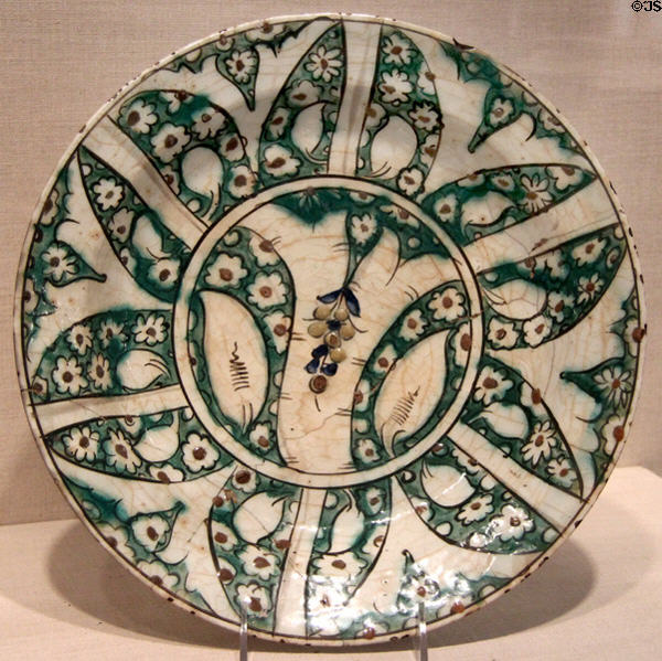 Ceramic plate (17thC) from Iran at Brooklyn Museum. Brooklyn, NY.