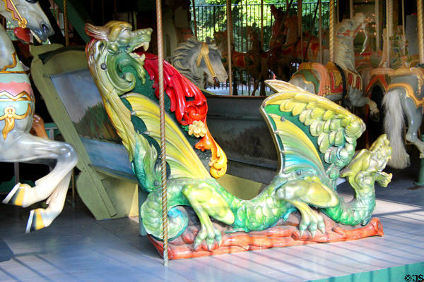 Prospect Park Carousel dragon chariot (1912) by Charles Carmel. Brooklyn, NY.