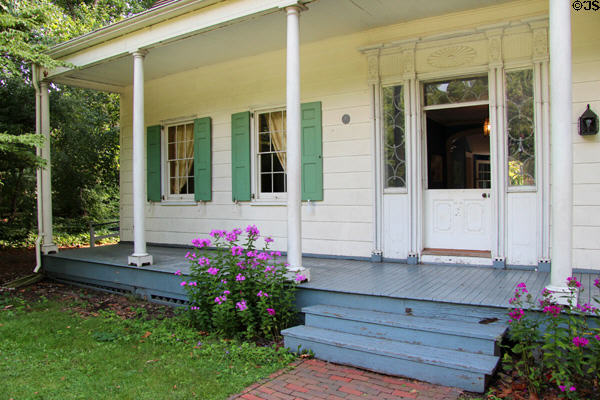 Front porch of Lefferts Homestead in Prospect Park. Brooklyn, NY.