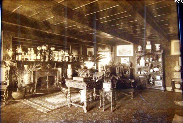Photograph of interior of Alice Austen House when she lived there (pre 1945). Staten Island, NY.