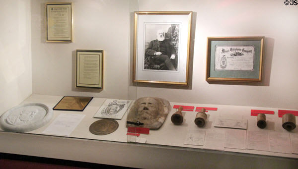 Display about Antonio Meucci at Garibaldi-Meucci Museum. Staten Island, NY.